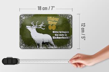 Plaque en tôle chasseur 18x12cm plus de 60 apportez-vous en décoration 5