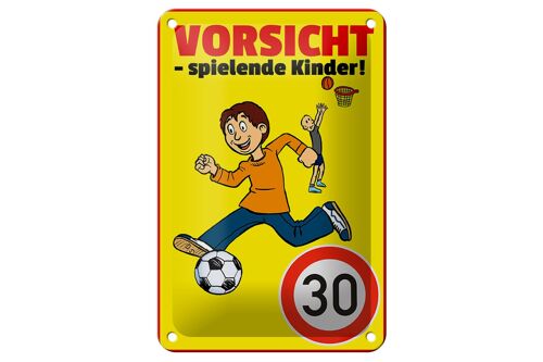 Blechschild Hinweis 12x18cm Vorsicht spielende Kinder 30Kmh Dekoration