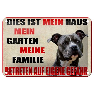 Metal sign notice 18x12cm dog this is my house garden decoration