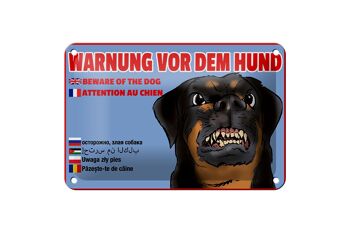 Panneau d'avertissement en étain 18x12cm, avertissement de chien, décoration multilingue 1