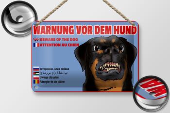 Panneau d'avertissement en étain 18x12cm, avertissement de chien, décoration multilingue 2