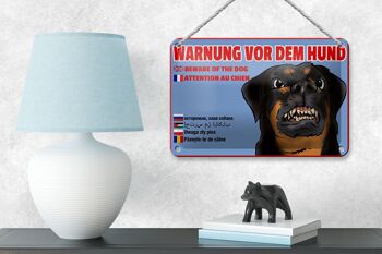 Panneau d'avertissement en étain 18x12cm, avertissement de chien, décoration multilingue 4