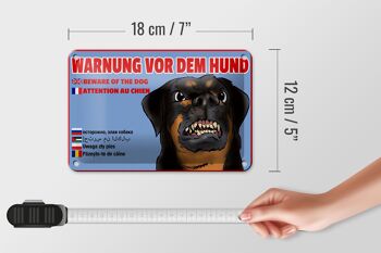 Panneau d'avertissement en étain 18x12cm, avertissement de chien, décoration multilingue 5