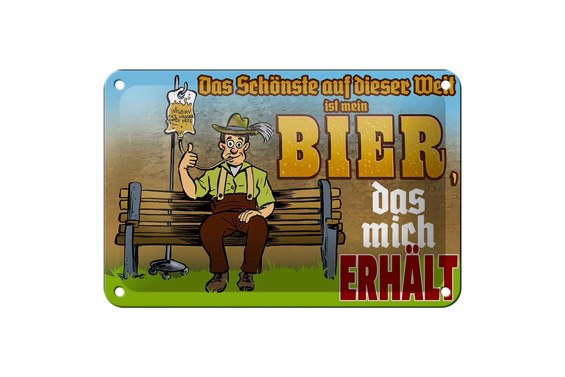 Blechschild Alkohol 18x12cm Schönste auf dieser Welt Bier Dekoration