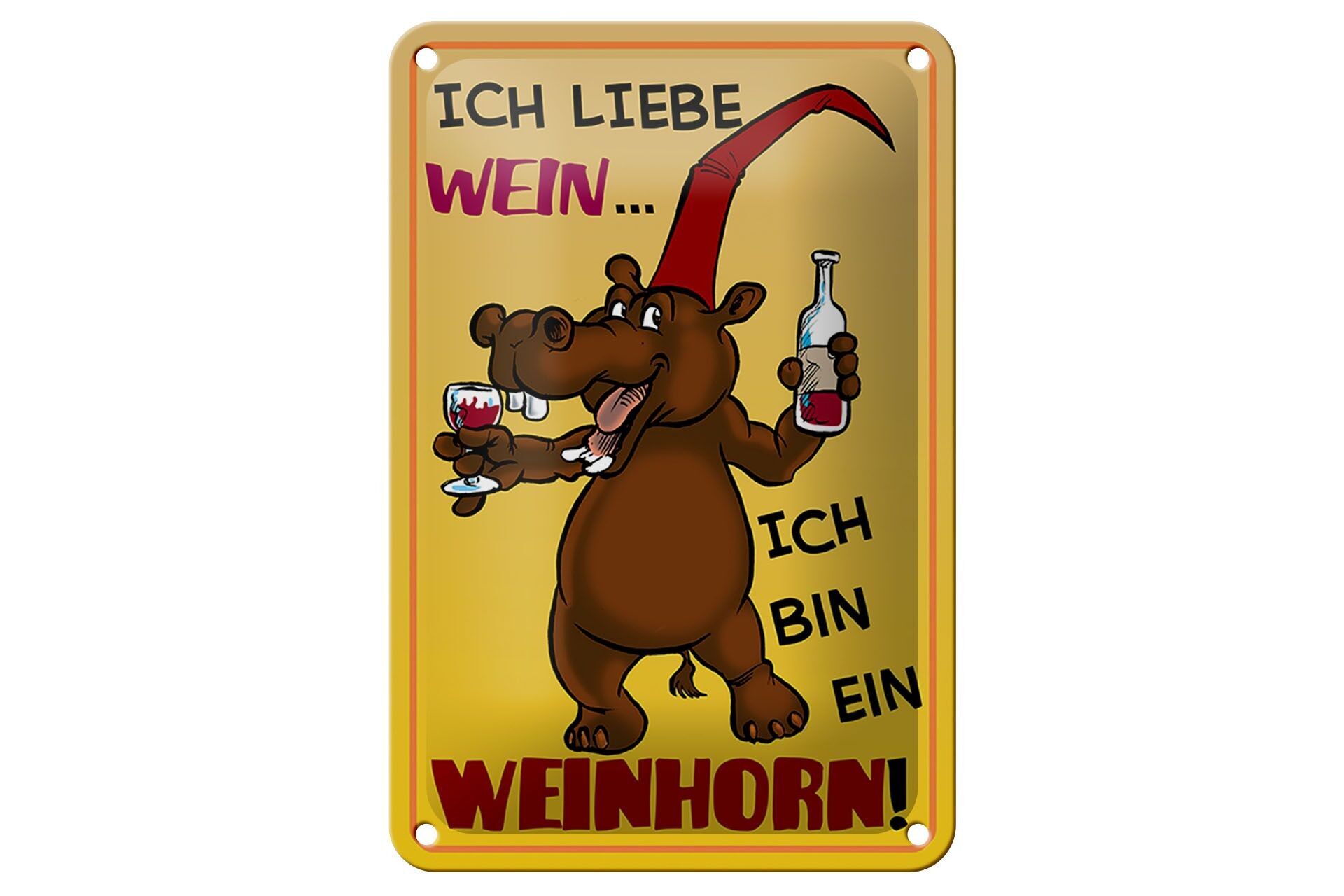 Targa in metallo alcol 12x18 cm amore vino sono una decorazione in corno di vino