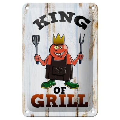Metal sign notice 12x18cm King of Grill decoration