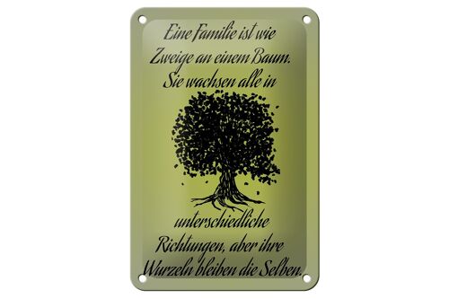 Blechschild Spruch 12x18cm Familie ist wie Zweige an Baum Dekoration