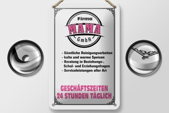Plaque en tôle indiquant 12x18 cm Company Mama GmbH Décoration 24 heures sur 24 2
