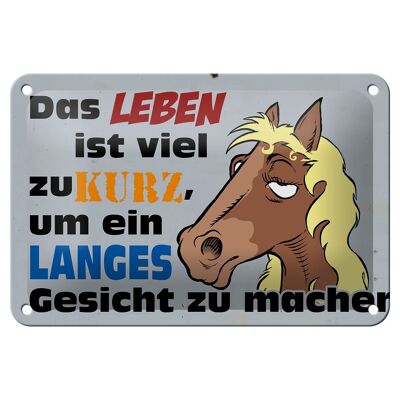 Blechschild Spruch 18x12cm das Leben ist zu kurz um Pferd Dekoration