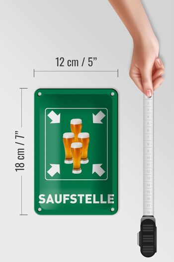 Signe en étain alcool 12x18cm, lieu de boisson, verres à bière, décoration de bière 5