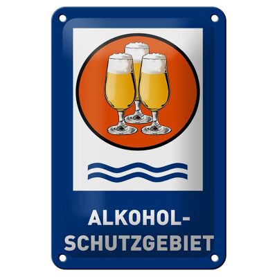 Metal sign beer 12x18cm alcohol protection area beer glasses decoration