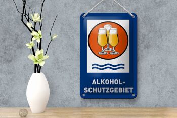 Panneau de bière en étain 12x18cm, zone de protection contre l'alcool, décoration de verres à bière 4