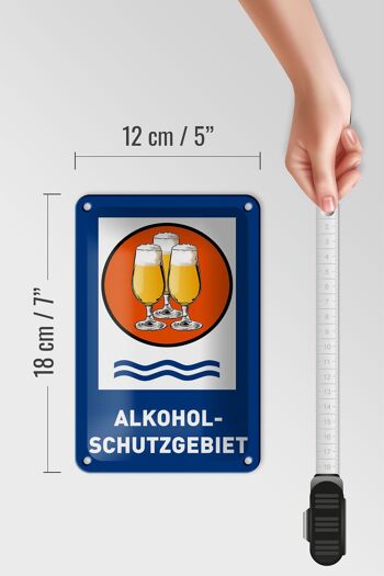 Panneau de bière en étain 12x18cm, zone de protection contre l'alcool, décoration de verres à bière 5