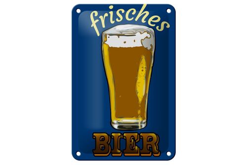 Blechschild Alkohol 12x18cm frisches Bier Bierglas Dekoration