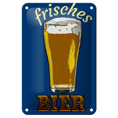 Blechschild Alkohol 12x18cm frisches Bier Bierglas Dekoration