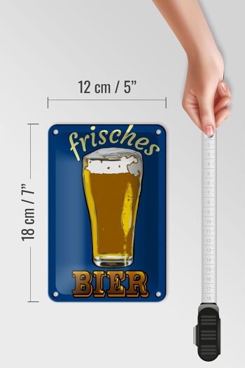 Signe en étain alcool 12x18cm, bière fraîche, décoration en verre de bière 5