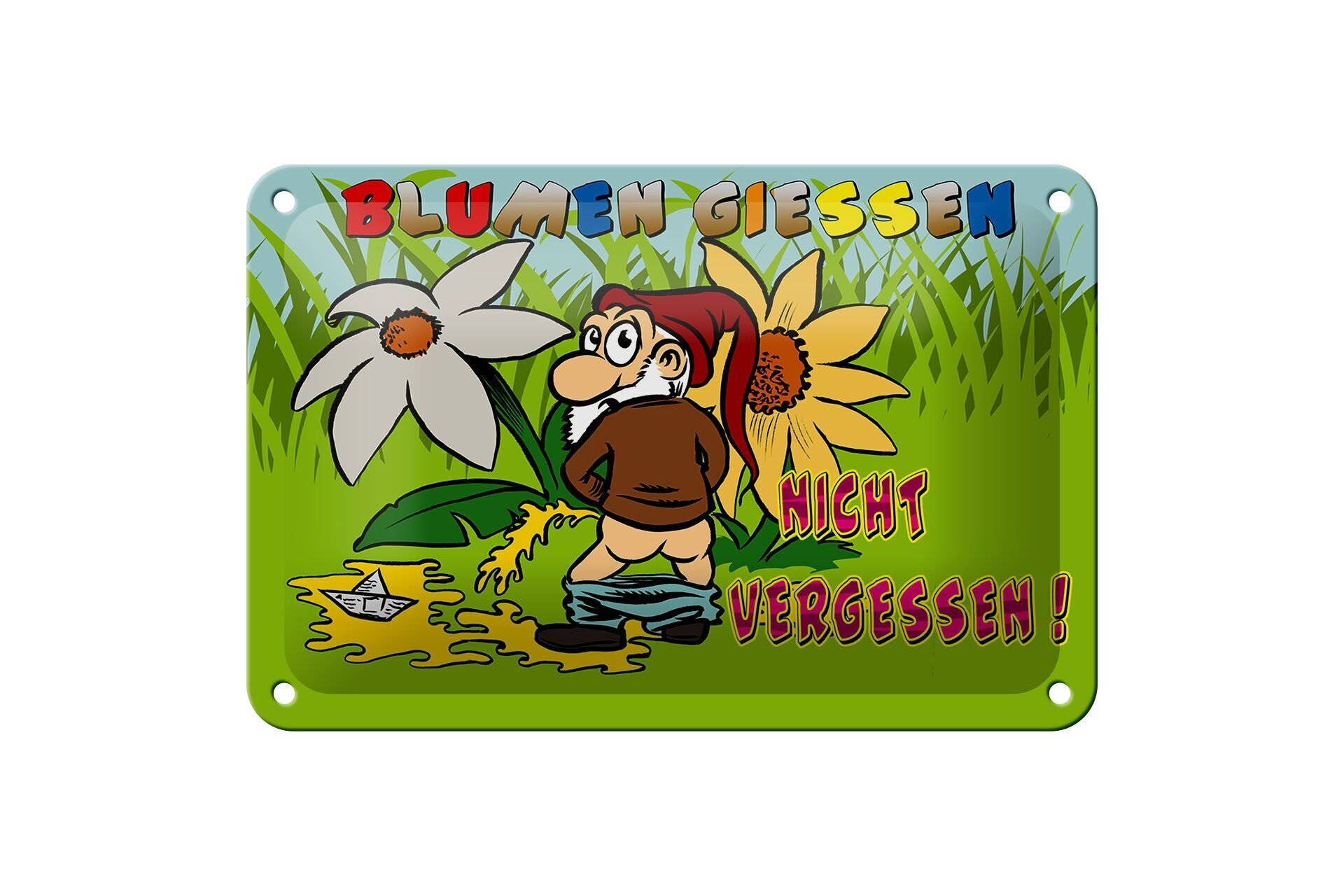 Tin sign saying 18x12cm don't forget to water flowers decoration