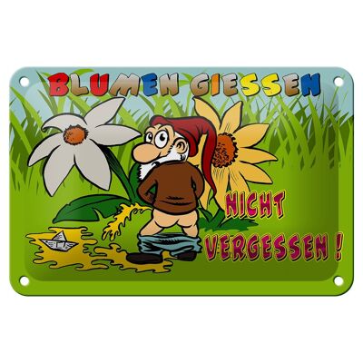 Tin sign saying 18x12cm don't forget to water flowers decoration