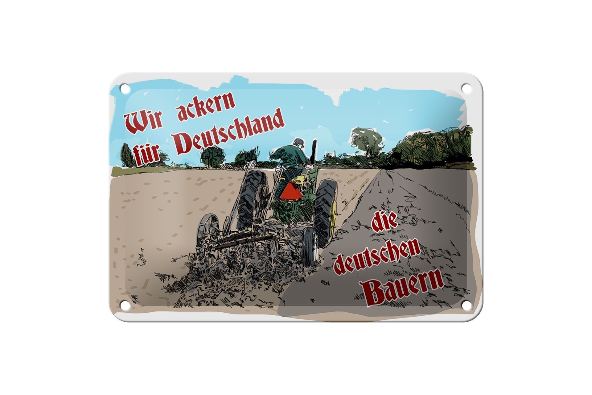 Targa in metallo con scritta "Aratura" 18x12 cm per la decorazione degli agricoltori tedeschi