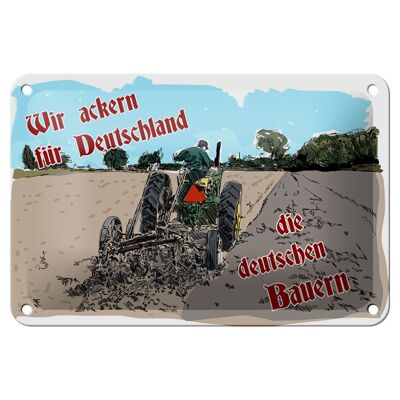 Blechschild Spruch 18x12cm ackern für Deutschland Bauern Dekoration
