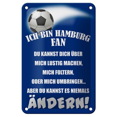 Targa in metallo con scritta "I am Hamburg", decorazione calcistica, 12x18 cm