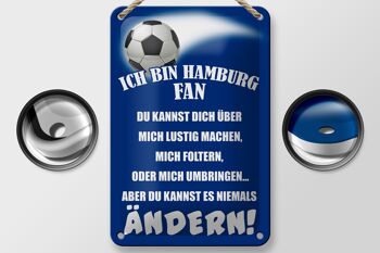 Panneau en étain disant 12x18cm, je suis un fan de football de Hambourg, décoration 2