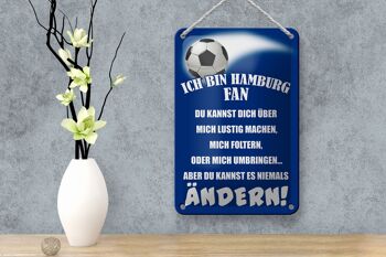 Panneau en étain disant 12x18cm, je suis un fan de football de Hambourg, décoration 4