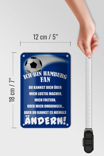 Panneau en étain disant 12x18cm, je suis un fan de football de Hambourg, décoration 5