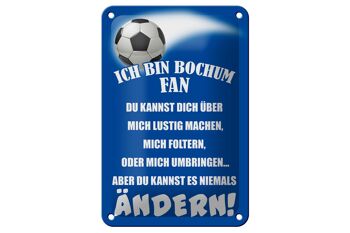 Panneau en étain disant 12x18cm, je suis un fan de football de Bochum, décoration 1