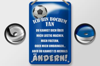 Panneau en étain disant 12x18cm, je suis un fan de football de Bochum, décoration 2