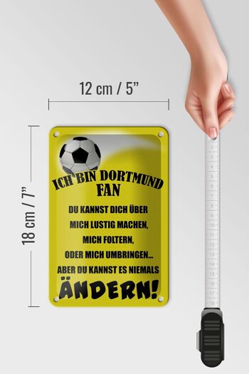 Panneau en étain disant 12x18cm, je suis un fan de football de Dortmund, décoration 5