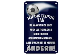 Panneau en étain disant 12x18cm, je suis un fan de football de Leipzig, décoration 1