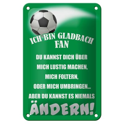 Targa in metallo con scritta "I am Gladbach", decorazione calcistica, 12x18 cm