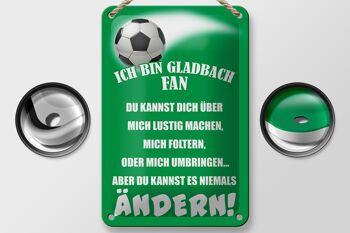 Panneau en étain disant 12x18cm, je suis un fan de football de Gladbach, décoration 2