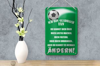 Panneau en étain disant 12x18cm, je suis un fan de football de Gladbach, décoration 4