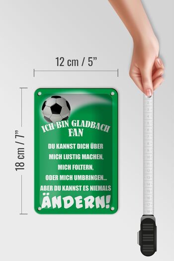 Panneau en étain disant 12x18cm, je suis un fan de football de Gladbach, décoration 5