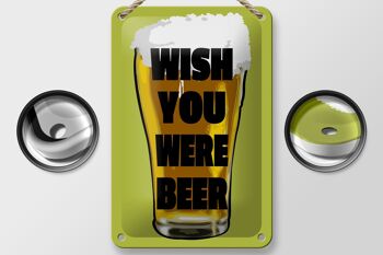 Signe en étain alcool 12x18cm Wish you was beer, décoration de bière 2