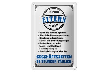 Panneau en tôle indiquant 12x18 cm Company Parents GmbH, décoration 24 heures sur 24 1