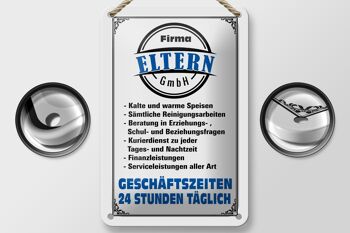Panneau en tôle indiquant 12x18 cm Company Parents GmbH, décoration 24 heures sur 24 2