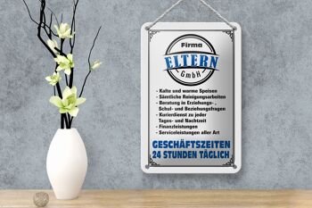 Panneau en tôle indiquant 12x18 cm Company Parents GmbH, décoration 24 heures sur 24 4