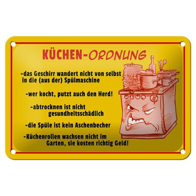 Blechschild Hinweis 18x12cm Küchen Ordnung Geschirr Spüle Dekoration