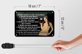 Plaque en tôle Pinup 18x12cm 10 raisons pour lesquelles la bière est meilleure que la décoration femme 5