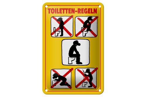 Blechschild Hinweis 12x18cm Toiletten Regeln Dekoration