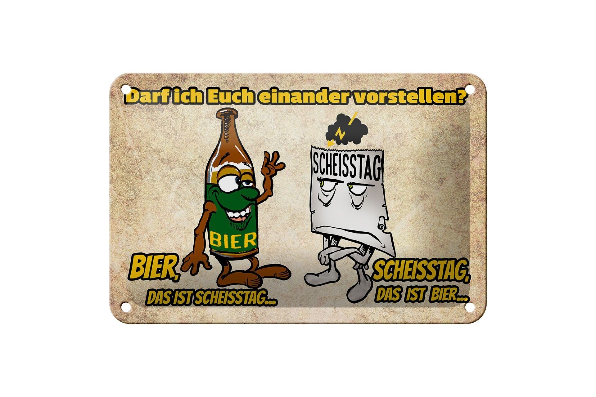 Targa in metallo con alcol 18x12 cm Vorrei presentarvi la decorazione della birra