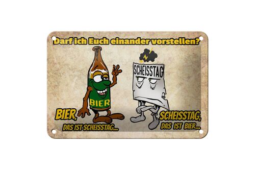 Blechschild Alkohol 18x12cm darf ich euch vorstellen Bier Dekoration