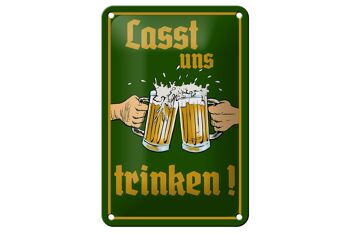 Signe en étain alcool 12x18cm bière buvons des verres décoration 1