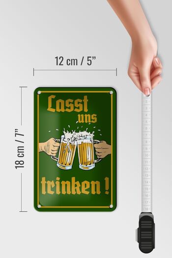 Signe en étain alcool 12x18cm bière buvons des verres décoration 5