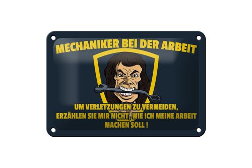 Blechschild Spruch 18x12cm Mechaniker bei der Arbeit Dekoration