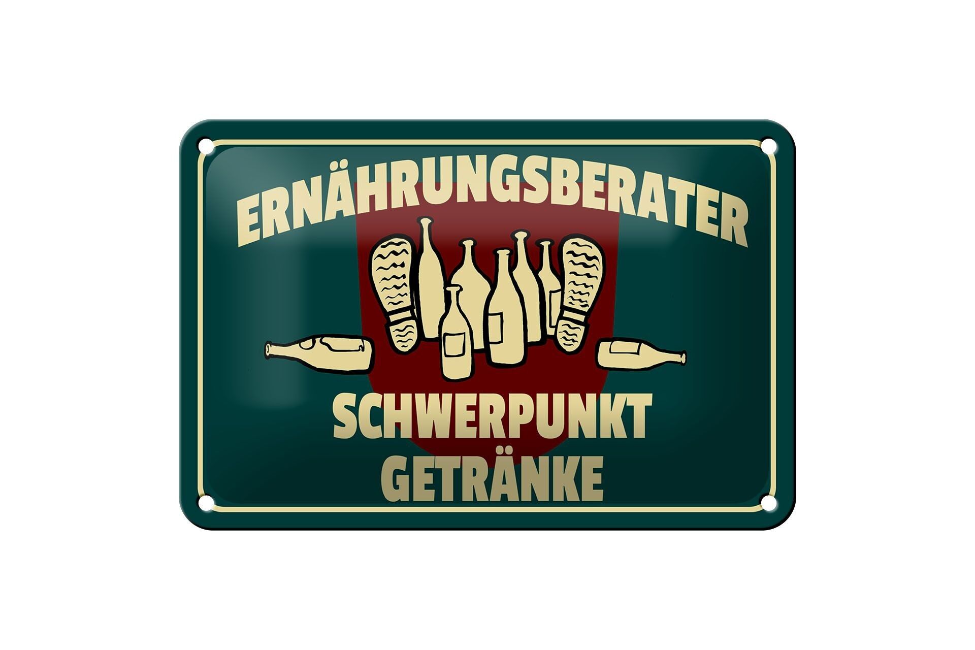 Tin sign saying 18x12cm nutritionist drinks decoration