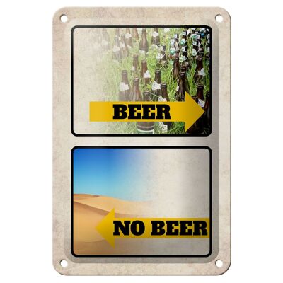Blechschild Alkohol 12x18cm Bild Beer No Beer Bier Dekoration